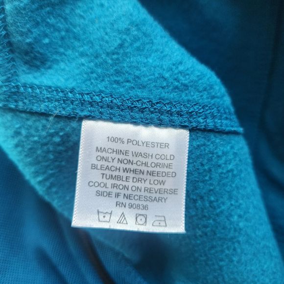 Port Authority Jacket Men XL (Blue Glacier) PIQUE Long Sleeve Fleece F222 - Picture 6 of 7